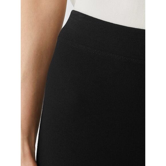 Eileen Fisher Large Stretch Crepe Slim Ankle Pants Black EETK - Picture 2 of 11